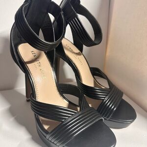 Kenneth Cole Black Strappy High Heel Sandals